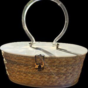 Vintage 1950's Lucite and Ribbon Purse